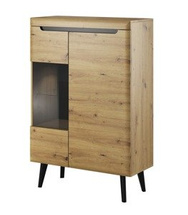 Nordi vitrineskab i glas artisan eg 90 led