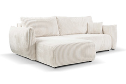 Cremefarvet hjørnesofa 257 cm med sovefunktion ALLORA