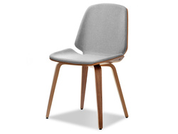 Valnøddegrå/valnød stol med ben i valnød VINCE