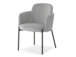 Fløjlsstol grå med sorte ben OSTIA