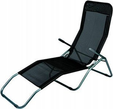 Sammenklappelig liggestol sort 160 x 58 x 97 cm