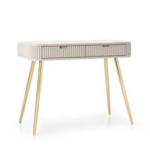 Beige sminkebord med gyldne ben CALMA