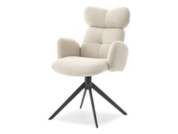 Boucle Chair Cream Black Legs MADELINE