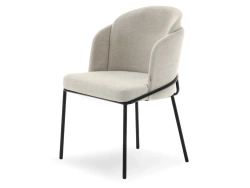 Moderne beige stol med sorte metalben CONNEL