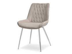 Velourstol beige krom ADEL-ben