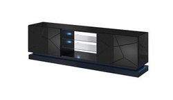 Mediebænk med LED sort højglans 200 QIU