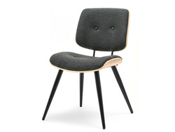 Egetræsstol grafit/sorte ben GIZMO
