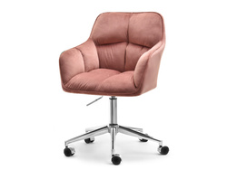 Lænestol i puddervelour med ben i krom ISLA