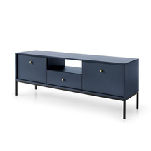 Lav tv-bænk mørkeblå Mono