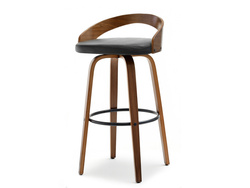 Walnut hocker valnøddesæde forkromede ben Walnut HOCKER