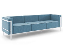 Moderne 3-personers havesofa blå IBIZA