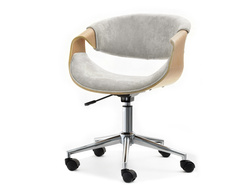 Kontorlænestol grå/natur eg krom ben RAPID