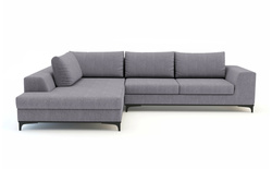 Grå hjørnesovesofa med opbevaring højre BOLOGNA
