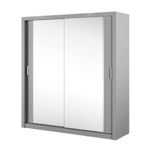 Todørs garderobe med spejl 200 cm grå IDEA 16