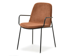 Fløjlsstol kobber/sorte ben ULRIK