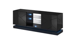 TV-bord med LED sort højglans 160 QIU