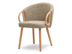 Egetræsstol med beige sæde og egetræsben PALMAR