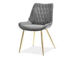 Designerstol med grå guldben ADEL