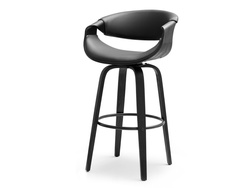 Hocker sort økologisk læder sorte ben BENT