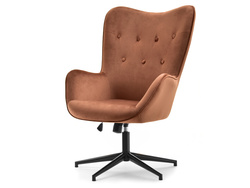 Velourlænestol med kobbersorte ben TRINI