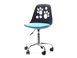 Kontorlænestol sort/blå kromben FOOT