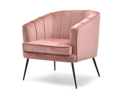 Lænestol i puddervelour med sorte ben ESTEL