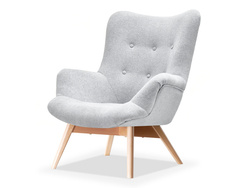 Skandinavisk lænestol lysegrå ben i bøg FLORI