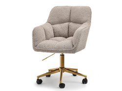 Boucle-lænestol med beige guldben ISLA