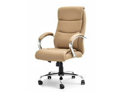 Kontorlænestol med beige kromben LUKS
