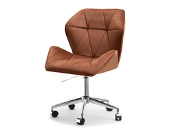 Lænestol i kobbervelour med kromben VELO-MOVE