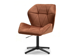 Lænestol i kobbervelour med sorte ben VELO-STATIC