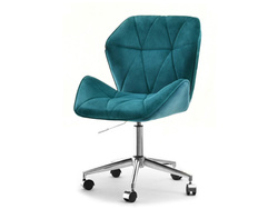 Turkis velourlænestol med kromben VELO-MOVE