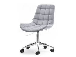 Velourlænestol med grå kromben ELIOR