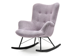 Puddermeleret lænestol med sorte ben LAUREN