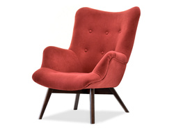 Tranebær-lænestol med ben i valnød FLORI