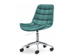 Grøn lænestol med kromben ELIOR