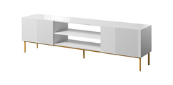Hvid tv-bænk med hylde 200 cm SLIDE