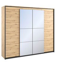 Garderobe 250 cm med spejl og LED QUANT