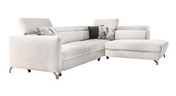 Velour hjørnesofacreme højre Marozzo