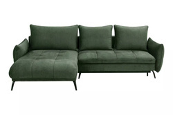 Grøn hjørnesofa med sovefunktion højre VIGO