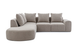 Beige hjørnesofa med chaiselong L venstre ARES