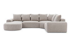 Stor hjørnesofa beige U højre ARES