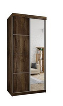 Skydedøre garderobe med spejl mørk aske TOP 23 PLUS - 100