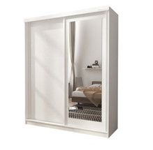 Hvid garderobe med spejl 130 cm MAI