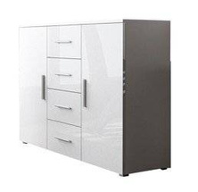 UNI højglans kommode hvid 132 cm