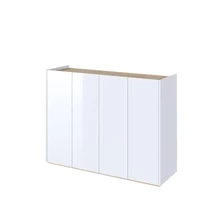 Moderne kommode med LED-belysning hvid højglans/eg scandi EASY