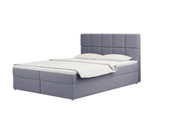 Grå kontinentalseng med opbevaring 140x200 Megan