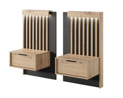 To sengebord med LED belysning TALLY