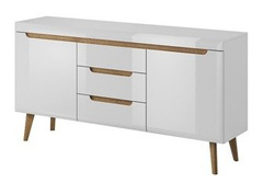 Hvid højglans kommode 160 cm Nordi