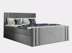 Kontinentalseng med opbevaring 140x200 lysegrå  CARMEN